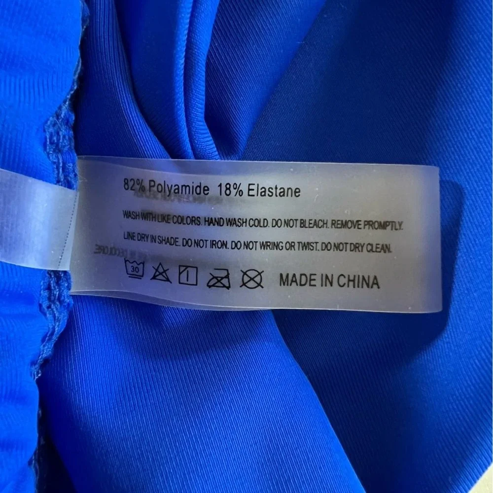 Hilinker Ruched Bikini Size S Blue Criss Cross Back High Cut‎ 2 Pc Swimsuit NWT